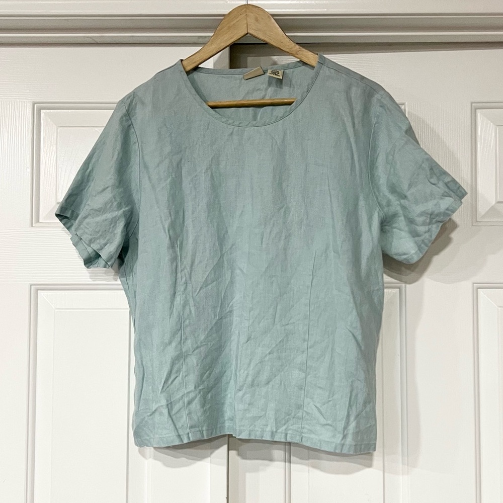 L.L. Bean L Soft Blue Short Sleeve Tee